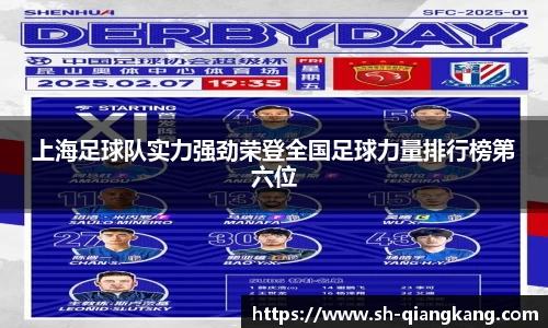 上海足球队实力强劲荣登全国足球力量排行榜第六位